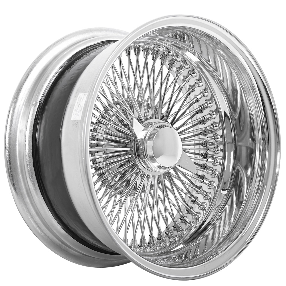 100 spoke chrome wire wheels for lowrider 13x7 LA wire wheels reverse 100 spoke straight lace chrome