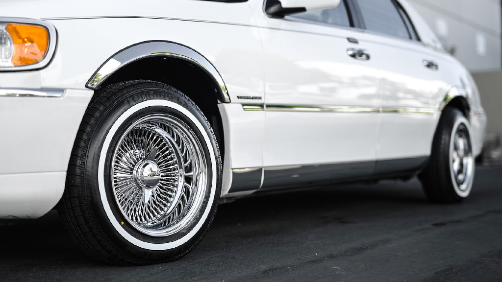 13x7" LA Wire Wheels Reverse 100-Spoke Straight Lace Chrome Rims - Image 7