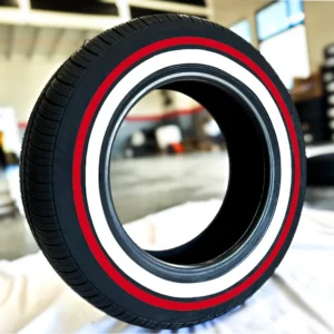 195/65R15 Whitewall and Red Stripe Tires True whitewall Tires – Single