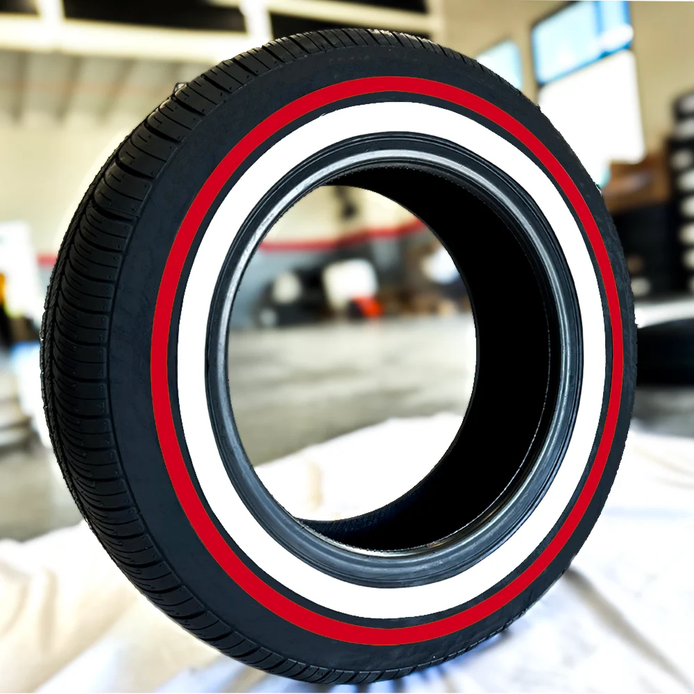 195-65R15-whitewall-red-stripe11 195/65R15 Whitewall and Red Stripe Tires True whitewall Tires – Single