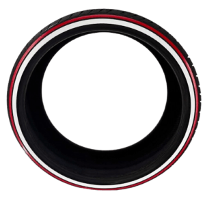 315/40r26 whitewall and red stripe tire custom made | the ultimate 26 inch statement tire