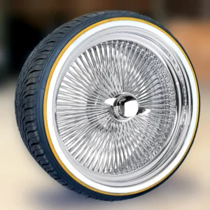 24x10 standard chrome 204 spoke wire wheels + vogue tires (305/35r24) – set of 4