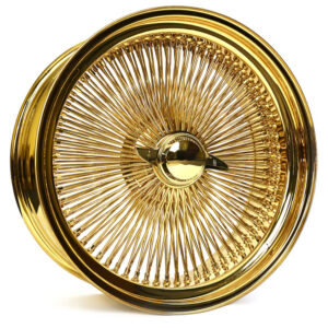 24×10 gold wire wheels standard all gold 204 spoke – set of 4