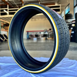 255/30r22 whitewall and gold stripe – weatherproof stripe