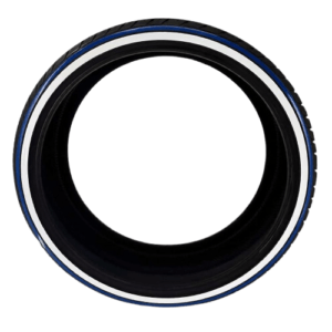 245/35R20 Whitewall and Blue Stripe Tire – Custom Handmade in USA | Single (Low Profile)
