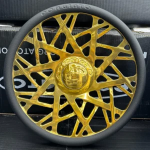 forgiato pasticcio high polished gold steering wheel