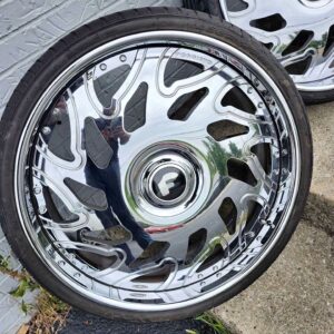 set of 26" forgiato staggered all chrome wheels 5x4.5 bolt pattern