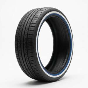 275/25r26 whitewall and blue stripe tire – custom made | low profile for show cars