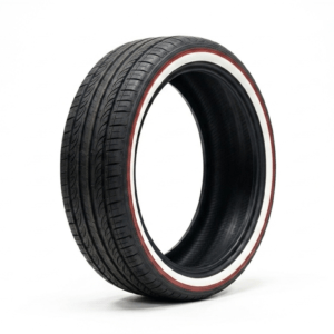 195/65R15 true whitewall red stripe custom tire single