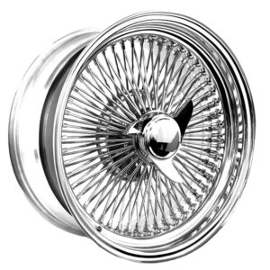 16x7" standard chrome 100 spoke lowrider wire wheels — set of 4
