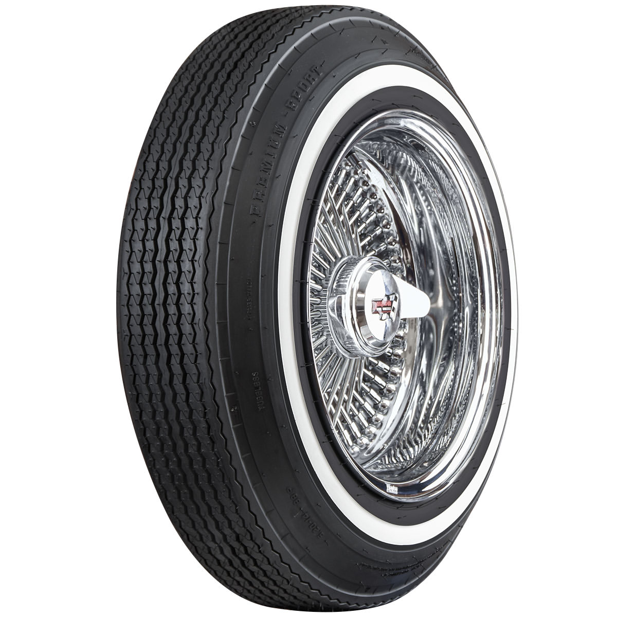 13x7 chrome wire wheels 72 spoke reverse cross lace with 155/80R13 whitewall tires set of 4 13x7 chrome wire wheels 72 spoke reverse cross lace with 155/80R13 whitewall tires set of 4