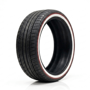 275/25R24 custom whitewall and red stripe tire low profile luxury show car single