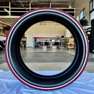 275/30R24 red stripe and whitewall tire weatherproof stripe low profile 24 inch show car