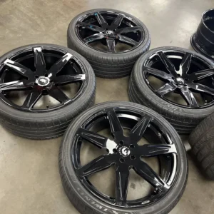 24 inch used Forgiato Esporre black 5x120 5 spoke wheels Rolls Royce Dawn Ghost set of 4