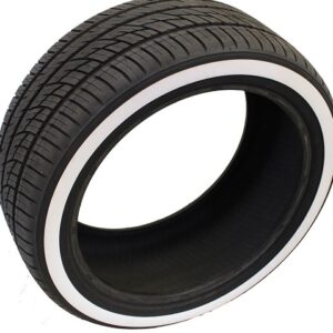 275/30R26 custom true whitewall tire handmade in USA plain wide white sidewall show car 26 inch