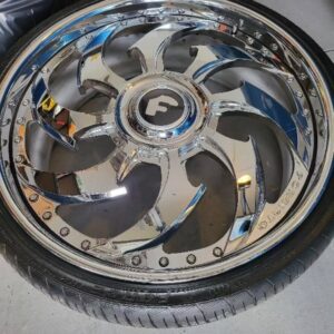 Used like new 24 inch chrome Forgiato wheels staggered set of 4 with 275/25R24 front and 255/30R24 rear tires 5x4.5 bolt pattern