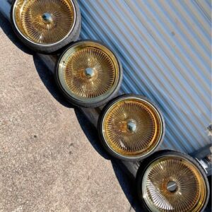 24 inch all gold wire wheels 204 spoke set of 4
