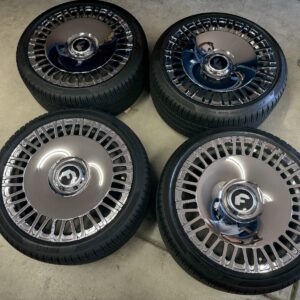 20 inch Forgiato Luce full chrome staggered wheels set of 4