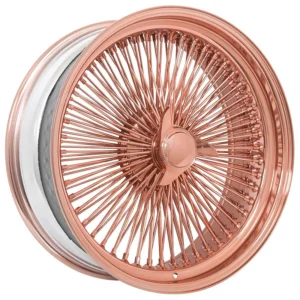 22x8 LA Wire Wheels rose gold 150 spoke straight lace set of 4