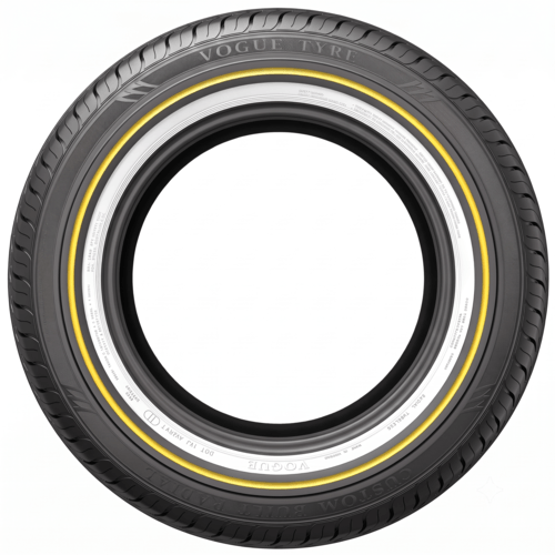 Vogue CBR 235/40R20 yellow stripe sidewall detail close up Vogue CBR 235/40R20 yellow stripe sidewall detail close up