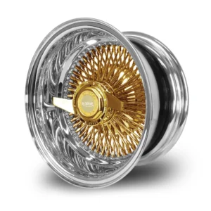 Luxor 14x7 gold center 72 spoke cross lace wire wheel