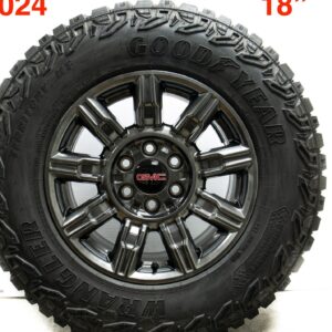 GMC AT4X 18 inch factory wheel with Goodyear MT mud terrain tire, brand new takeoff